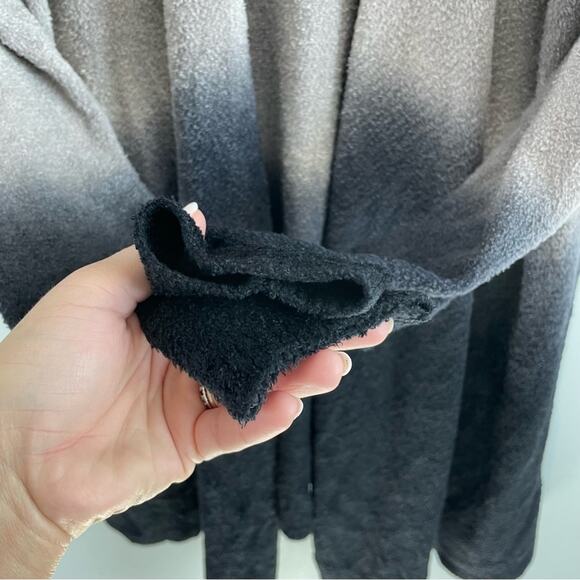 Barefoot Dreams Womens Black & Tan Two Toned Cozychic Lite Calypso Wrap Cardigan - Picture 5 of 7